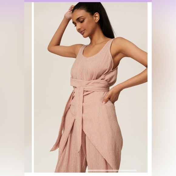 Hatch Pink Wrap Around Jumpsuit Pink Gingham Size XS - Picture 4 of 7